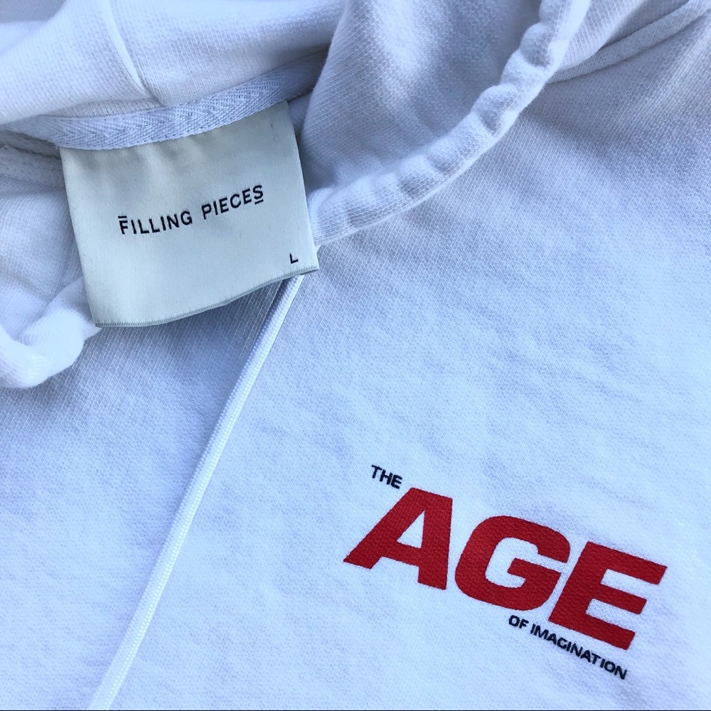 Filling Pieces The Age Of Imagination White Hoodie - Size Men’s Large